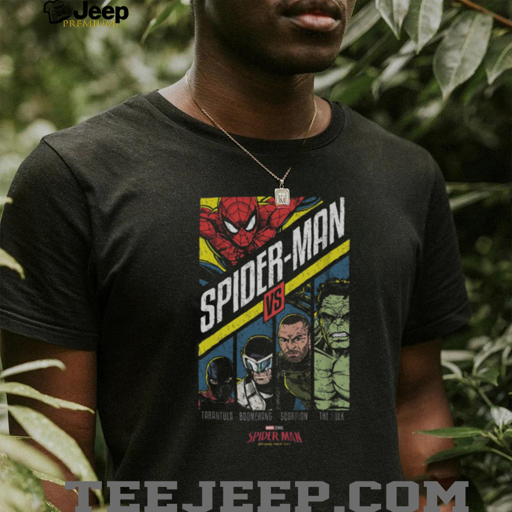 Marvel Spider Man vs The Hulk Comic Book Villain Battle T Shirt (1) Marvel Spider Man vs The Hulk Comic Book Villain Battle T Shirt (1)