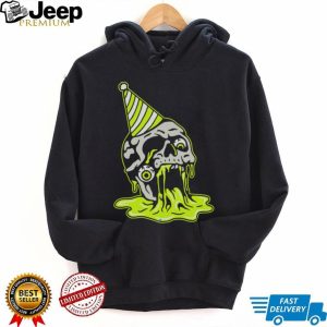 Melting Skull Party Hat Neon Slime Alternative Art T Shirt