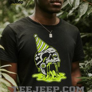 Melting Skull Party Hat Neon Slime Alternative Art T Shirt