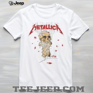 Metallica One Skull Mummy Band Graphic White T Shirt