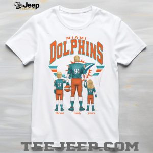 Miami Dolphins Best Dad Ever Custom Name And Number Family T Shirt