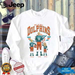 Miami Dolphins Best Dad Ever Custom Name And Number Family T Shirt