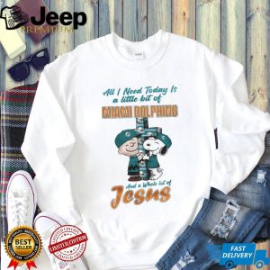 Miami Dolphins Charlie Brown Snoopy Faith Jesus T Shirt