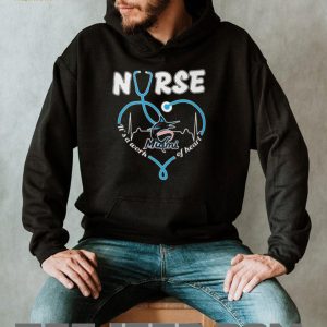 Miami Marlins Baseball Nurse Heart Stethoscope Healthcare Worker Light Blue T Shirt