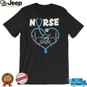 Miami Marlins Nurse Heartbeat Stethoscope Baseball Fan T Shirt