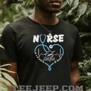 Miami Marlins Nurse Heartbeat Stethoscope Baseball Fan T Shirt