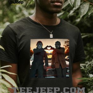 Michael Myers and Jason Voorhees Heart Hands Bromance T Shirt