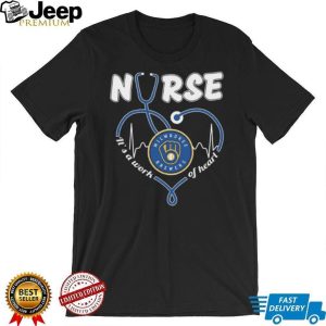 Milwaukee Brewers Nurse Heart Stethoscope Baseball Fan T Shirt