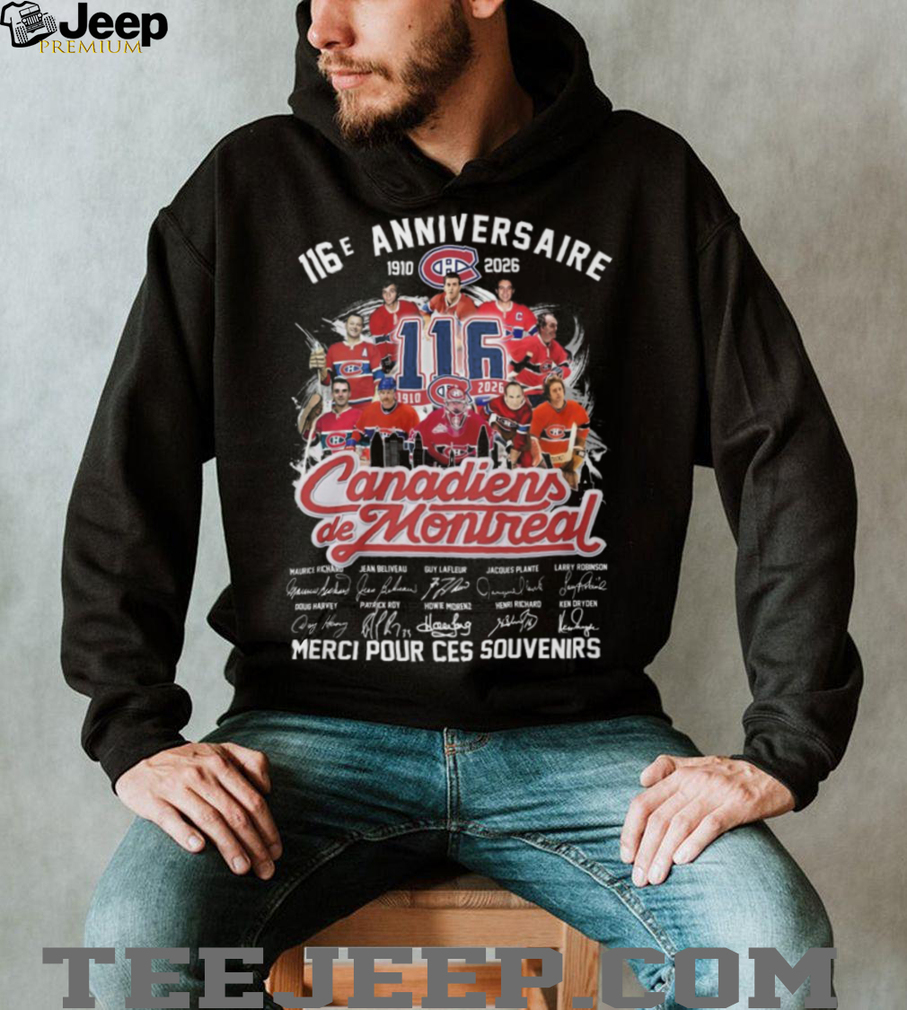 Montreal Canadiens 116th Anniversary Legends Signatures T Shirt Montreal Canadiens 116th Anniversary Legends Signatures T Shirt
