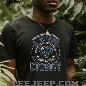 Never Underestimate A Nurse Who Loves Cowboys Football T Shirt