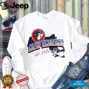 New England Patriots Mascot Football State Map T Shirt