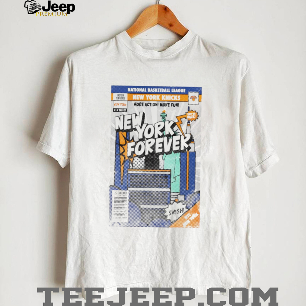 New York Forever Comic Book Skyline Basketball T Shirt New York Forever Comic Book Skyline Basketball T Shirt