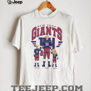 New York Giants Best Dad Ever Custom Name And Number Family T Shirt