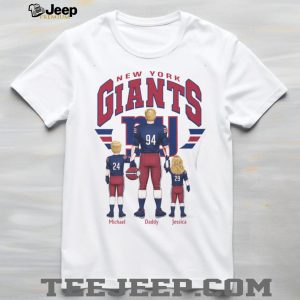 New York Giants Best Dad Ever Custom Name And Number Family T Shirt
