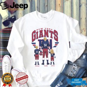 New York Giants Best Dad Ever Custom Name And Number Family T Shirt