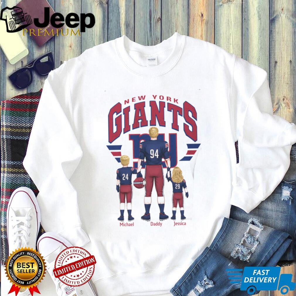 New York Giants Best Dad Ever Custom Name And Number Family T Shirt New York Giants Best Dad Ever Custom Name And Number Family T Shirt