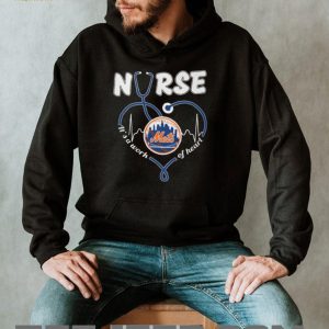 New York Mets Baseball Nurse Heart Stethoscope Medical Worker Orange T Shirt