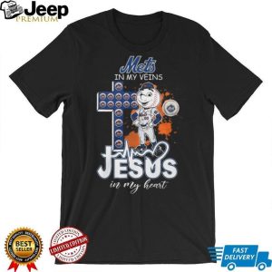 New York Mets Mr Met Cross Faith Jesus In My Heart T Shirt