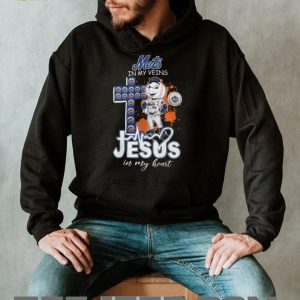New York Mets Mr Met Mascot Cross Heartbeat Jesus In My Heart T Shirt