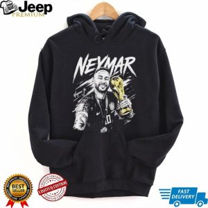 Neymar Jr Brazil Soccer Champion Gold Trophy Black T Shirt
