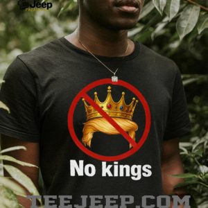 No Kings Anti Trump Crown Hair Silhouette Political T Shirt