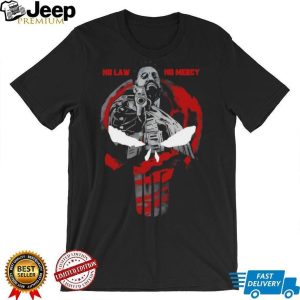 No Law No Mercy Skull Graphic Tactical Veteran Punisher Style T Shirt