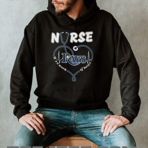 Nurse Work Of Heart Tampa Bay Rays Baseball Logo Stethoscope Blue T Shirt