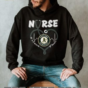Oakland Athletics Nurse T Shirt MLB Nursing Heart Healthcare Fan Gift