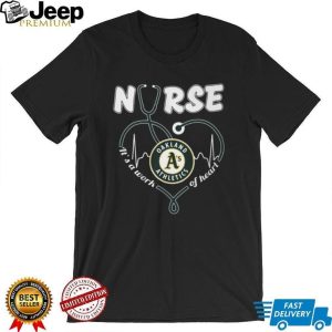 Oakland Athletics Nurse T Shirt MLB Nursing Heart Healthcare Fan Gift