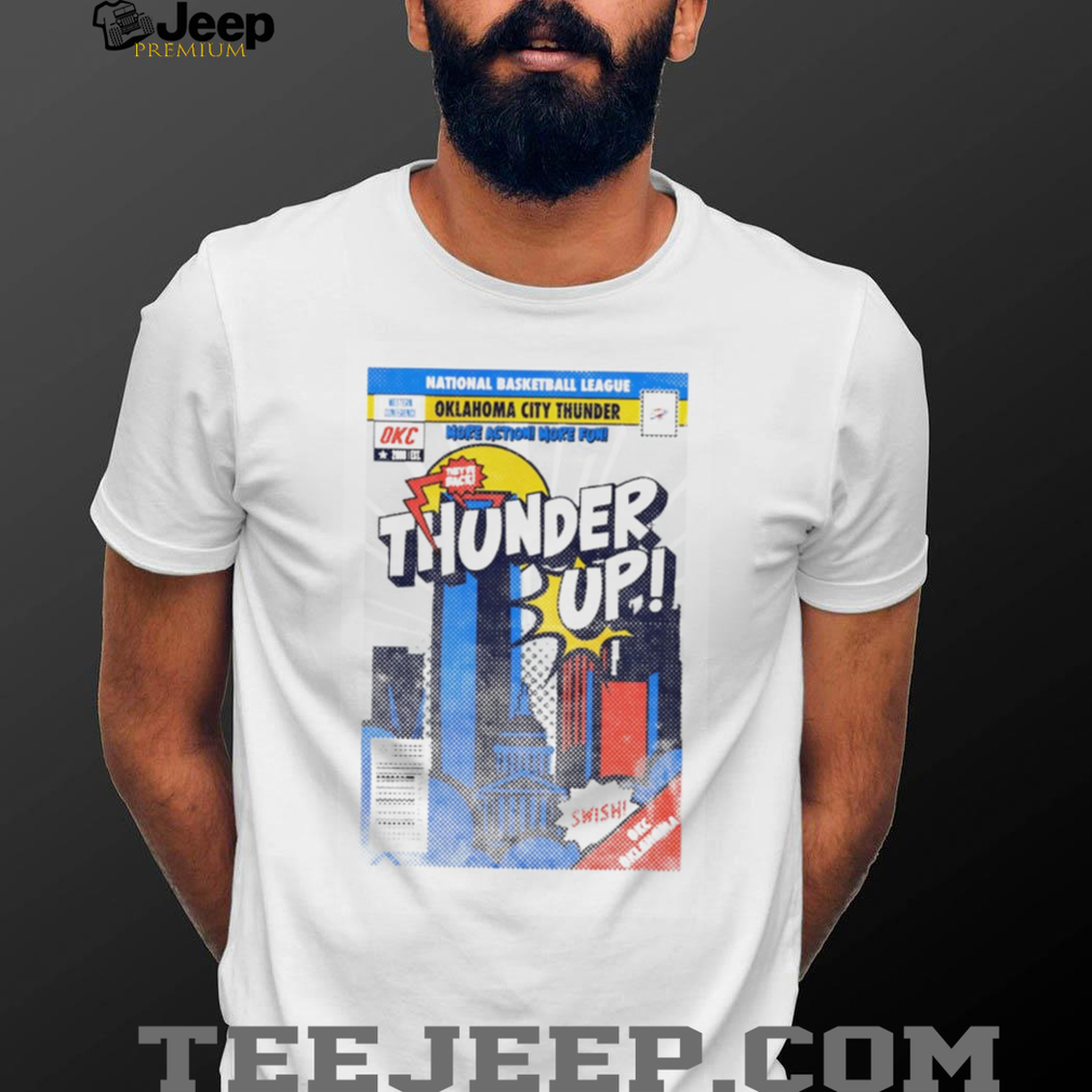 Oklahoma City Thunder Comic Book Skyline Thunder Up T Shirt Oklahoma City Thunder Comic Book Skyline Thunder Up T Shirt