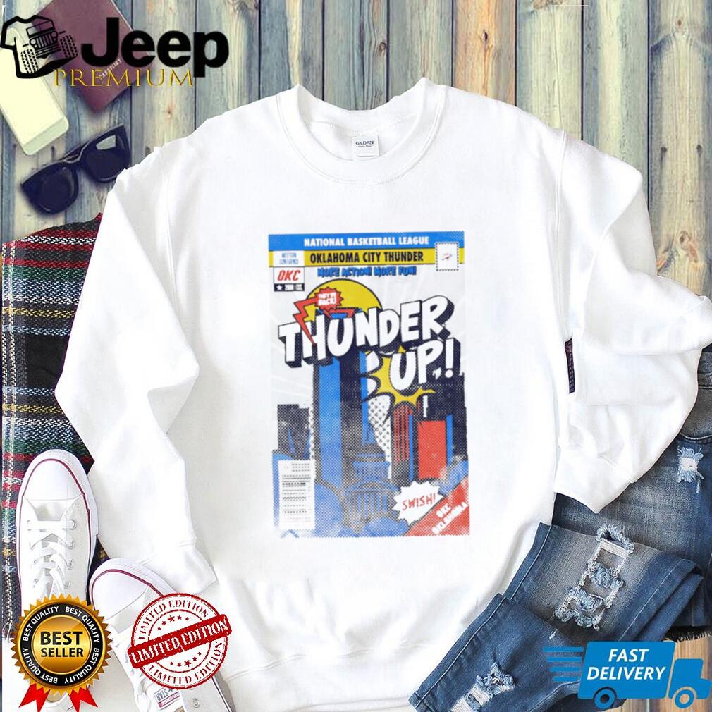 Oklahoma City Thunder Comic Book Skyline Thunder Up T Shirt Oklahoma City Thunder Comic Book Skyline Thunder Up T Shirt