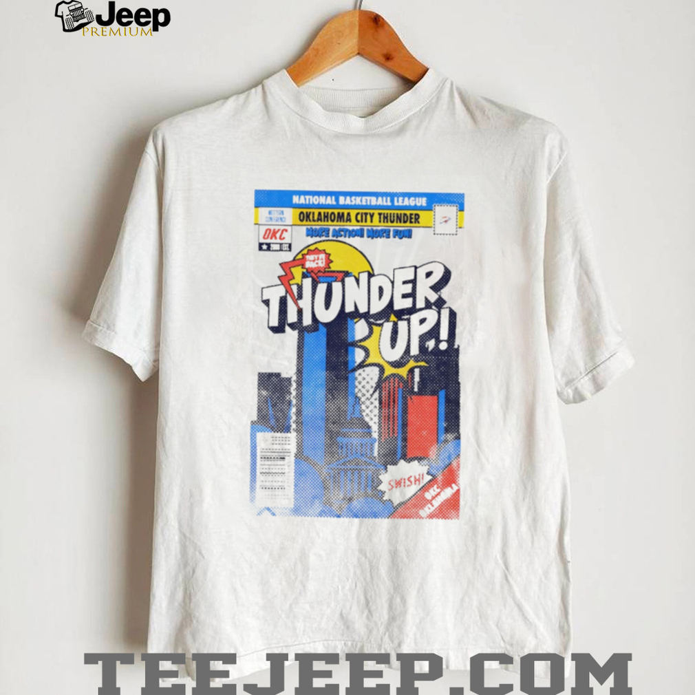 Oklahoma City Thunder Comic Book Skyline Thunder Up T Shirt Oklahoma City Thunder Comic Book Skyline Thunder Up T Shirt