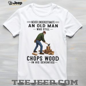 Old Man Wood Chopping Lumberjack 70s T Shirt