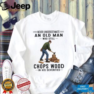 Old Man Wood Chopping Lumberjack 70s T Shirt