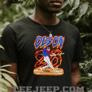 Olson 28 Baseball Batter Flame Sports T Shirt