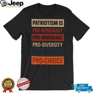 Patriotism Is Pro Democracy Retro Color Block T Shirt