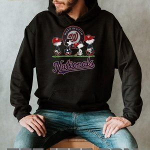 Peanuts Snoopy Charlie Brown Washington Nationals Baseball Characters Black Sweatshirt T Shirt