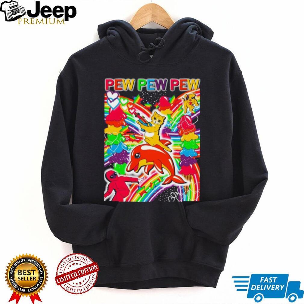 Pew Pew Pew Rainbow Cat Riding Dolphin Vaporwave Aesthetic T Shirt Pew Pew Pew Rainbow Cat Riding Dolphin Vaporwave Aesthetic T Shirt