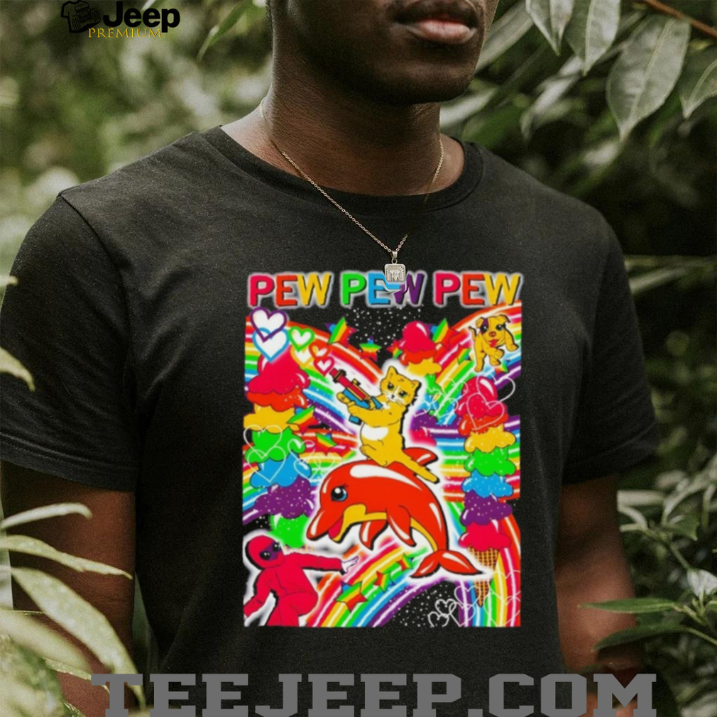 Pew Pew Pew Rainbow Cat Riding Dolphin Vaporwave Aesthetic T Shirt Pew Pew Pew Rainbow Cat Riding Dolphin Vaporwave Aesthetic T Shirt