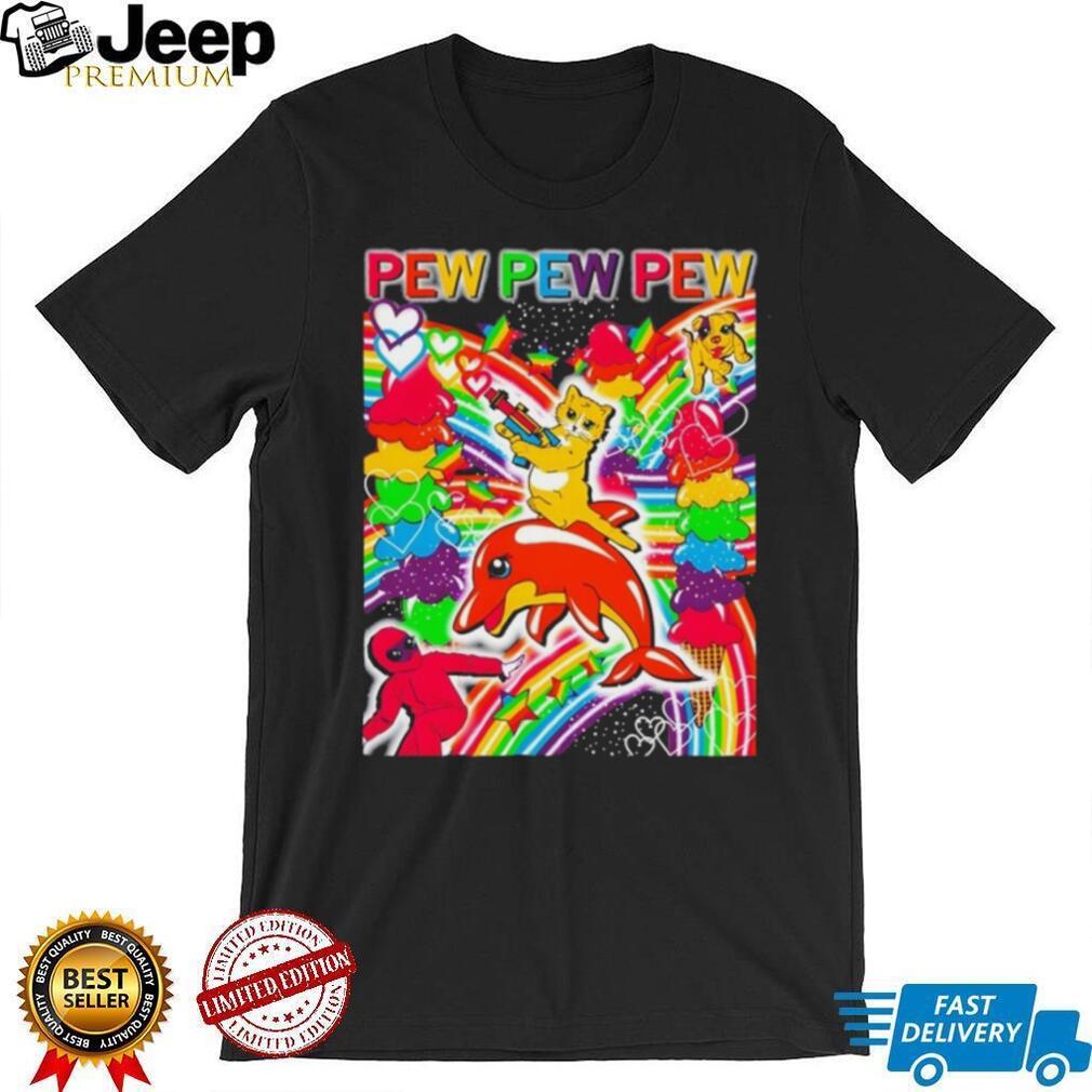 Pew Pew Pew Rainbow Cat Riding Dolphin Vaporwave Aesthetic T Shirt Pew Pew Pew Rainbow Cat Riding Dolphin Vaporwave Aesthetic T Shirt