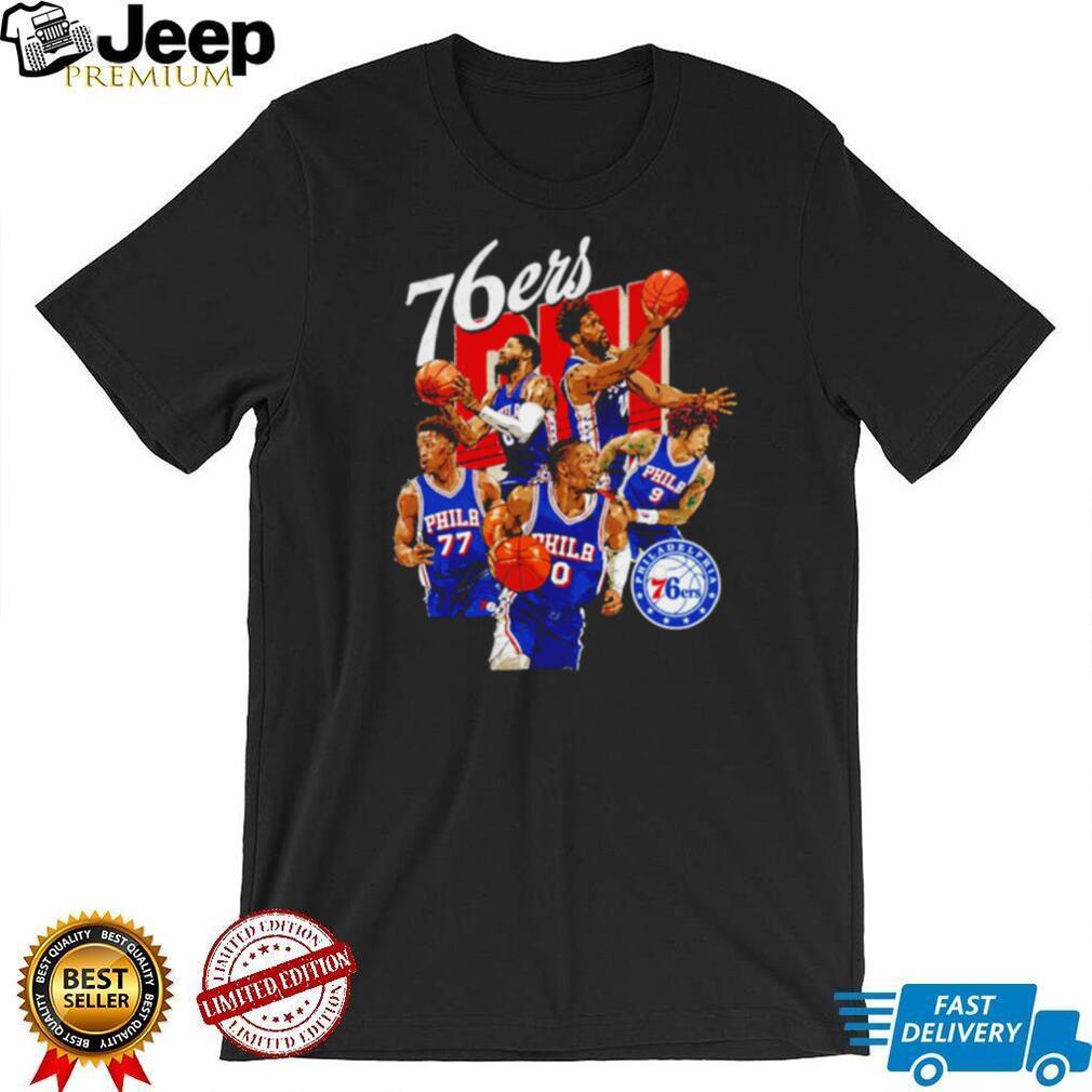 Philadelphia 76ers Team Montage Basketball Graphic T Shirt Philadelphia 76ers Team Montage Basketball Graphic T Shirt