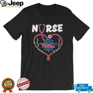 Philadelphia Baseball Nurse T Shirt Liberty Bell Heartbeat Stethoscope T Shirt