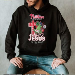 Philadelphia Phillies Phillie Phanatic Mascot Cross Heartbeat Jesus In My Heart T Shirt