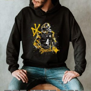 Pittsburgh Football Number 4 Splatter Helmet Graphic T Shirt