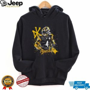 Pittsburgh Football Number 4 Splatter Helmet Graphic T Shirt