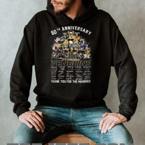 Pittsburgh Penguins 60th Anniversary 1967 2027 Hockey Players Signatures Skyline Gold T Shirt