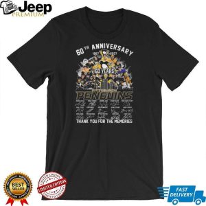 Pittsburgh Penguins 60th Anniversary 1967 2027 Hockey Players Signatures Skyline Gold T Shirt