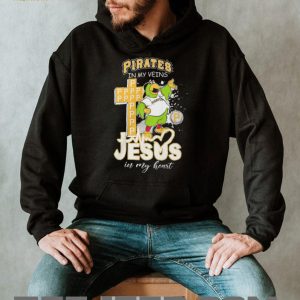 Pittsburgh Pirates In My Veins Jesus In My Heart Mascot Cross T Shirt