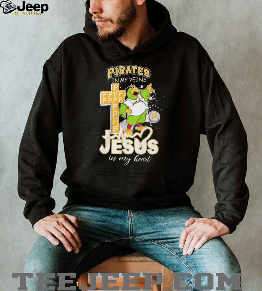 Pittsburgh Pirates In My Veins Jesus In My Heart Mascot Cross T Shirt Pittsburgh Pirates In My Veins Jesus In My Heart Mascot Cross T Shirt