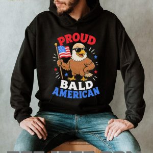 Proud Bald American Eagle Patriotic Sunglasses USA Flag T Shirt